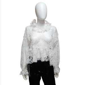 NWT • ANAIS JOURDEN | Oversized Sheer Lace Top — FR 34 / US 2